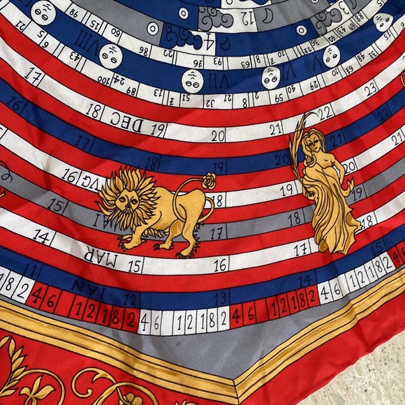 Vintage SILK SCARF 🧣 the 12 horoscopes The Sun I. MAGNIN & Co 28” by 29” - Picture 8 of 16